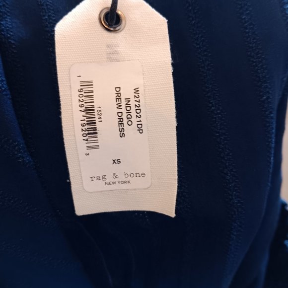 XS Rag & Bone Jean 'Drew' NWT Off The Shoulder Blue Chambray Shift Dress Denim - Picture 6 of 6